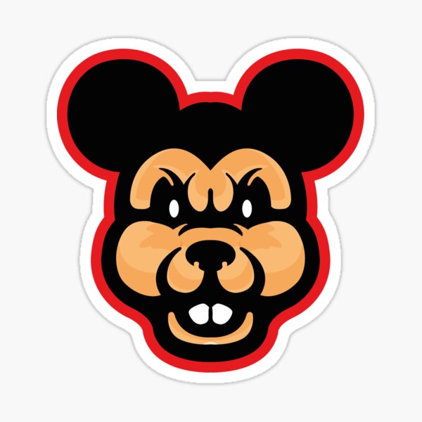 evil mickey mascot logo Sticker