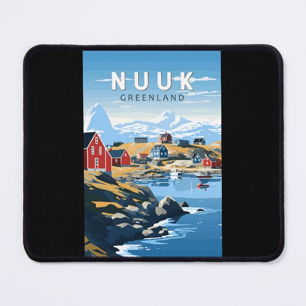 Item preview, Nuuk Greenland Travel Art Vintage designed and sold by KrisSidDesigns.