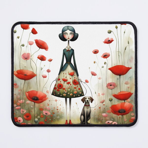 Item preview, Doll with dog and poppies designed and sold by Coolparrotgirl.