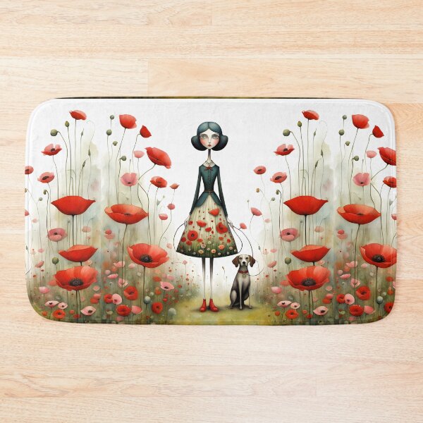 Item preview, Doll with dog and poppies designed and sold by Coolparrotgirl.