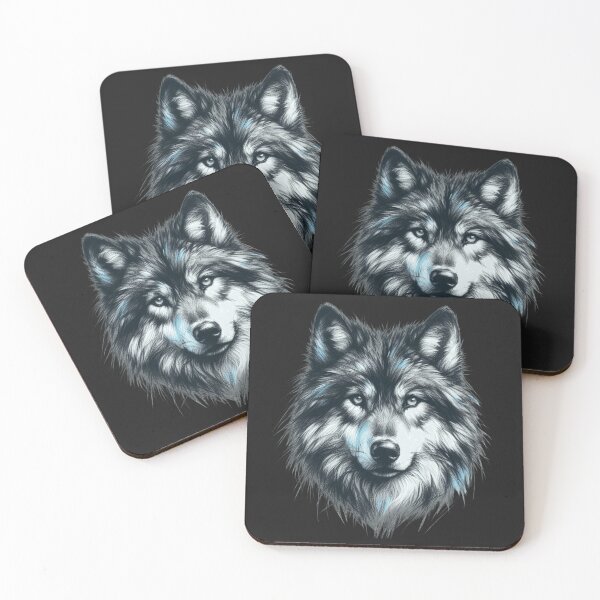 Item preview, Mystic Blue-Eyed Wolf Illustration designed and sold by RuyaFab.