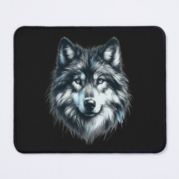 Item preview, Mystic Blue-Eyed Wolf Illustration designed and sold by RuyaFab.