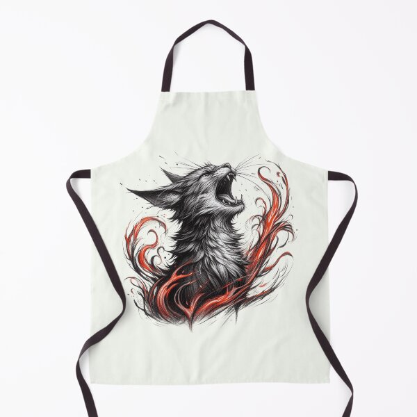 Item preview, Fiery Feline Roar - Monochrome Art designed and sold by RuyaFab.