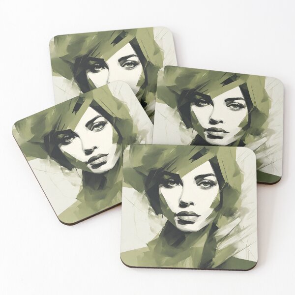 Item preview, Green Woman Portrait - Olive Beauty Phoenix designed and sold by BPMagic.