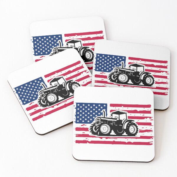 Item preview, USA Farm Tractor, US Farmer, Distressed American Flag designed and sold by ArtAlexDesign.