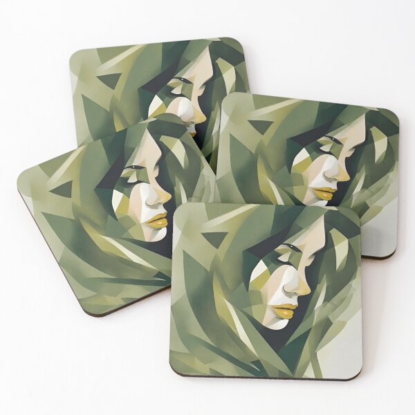 Item preview, Green Woman Portrait - Olive Beauty Lyric designed and sold by BPMagic.