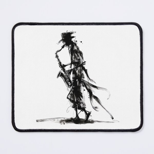 Item preview, Harmony in Monochrome: Abstract Saxophone Ink Print Collection designed and sold by ThePurpleMelon.