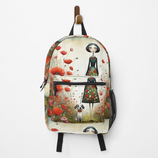 Item preview,  Doll with white dog and poppies designed and sold by Coolparrotgirl.