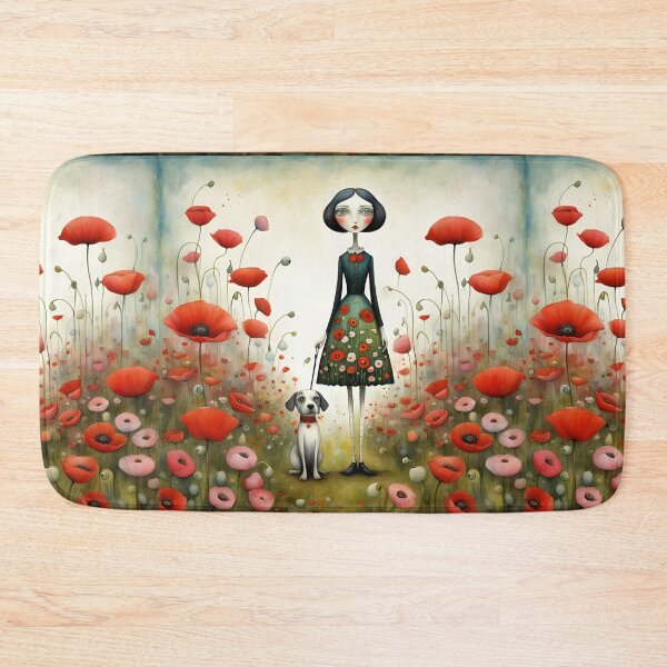 Item preview,  Doll with white dog and poppies designed and sold by Coolparrotgirl.