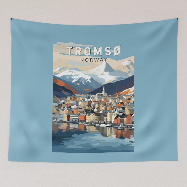 Item preview, Tromso Norway Travel Art Vintage designed and sold by KrisSidDesigns.