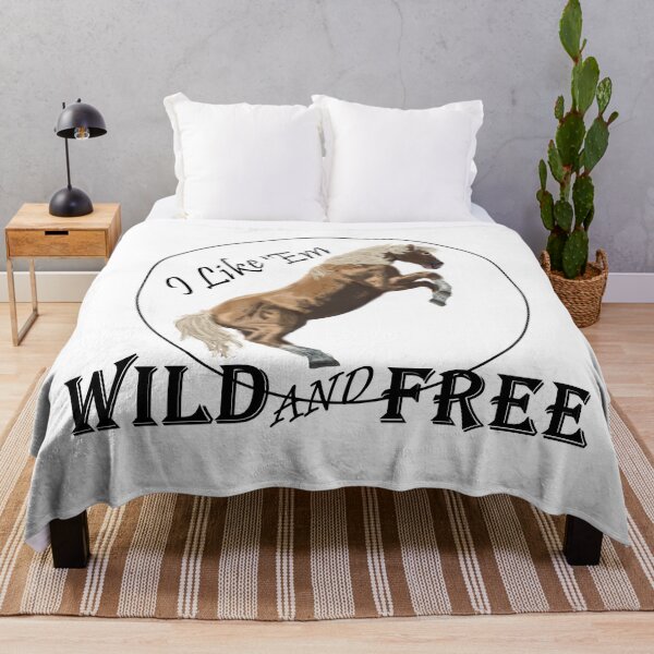 Item preview, I Like 'Em Wild And Free Mustang Palomino designed and sold by MountMercantile.