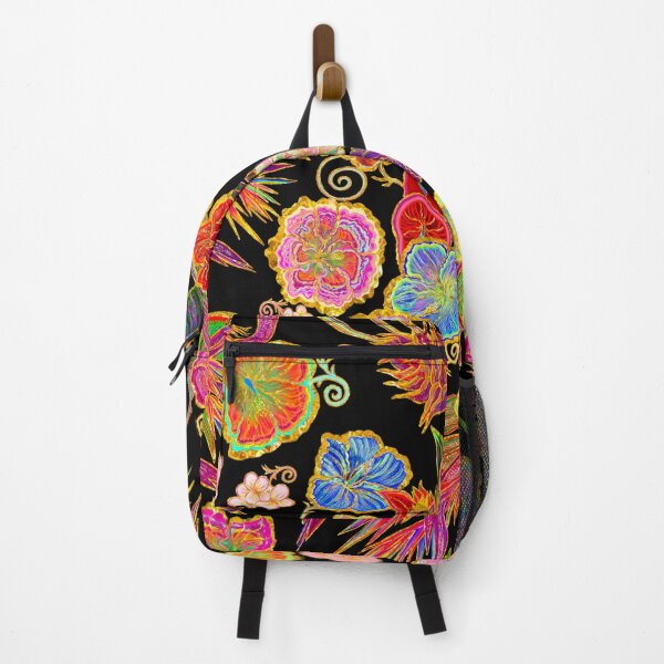 Item preview, Hawaiian Flowers by Maru with gold touch 2024, tropical flowers, floral print designed and sold by airam cordido.