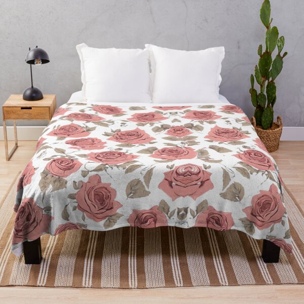 Item preview, Vintage Retro Red Roses Pattern with White Background designed and sold by Trendz by Ami.