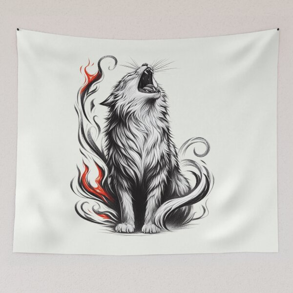 Item preview, Majestic Roaring Cat - Elemental Artwork designed and sold by RuyaFab.
