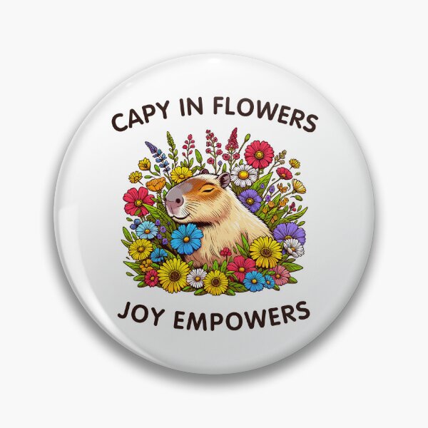 Item preview, Capybara With Colorful Wildflowers Joy Empowers designed and sold by CosyTeal.