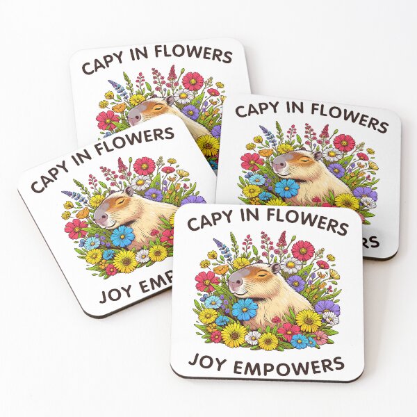 Item preview, Capybara With Colorful Wildflowers Joy Empowers designed and sold by CosyTeal.