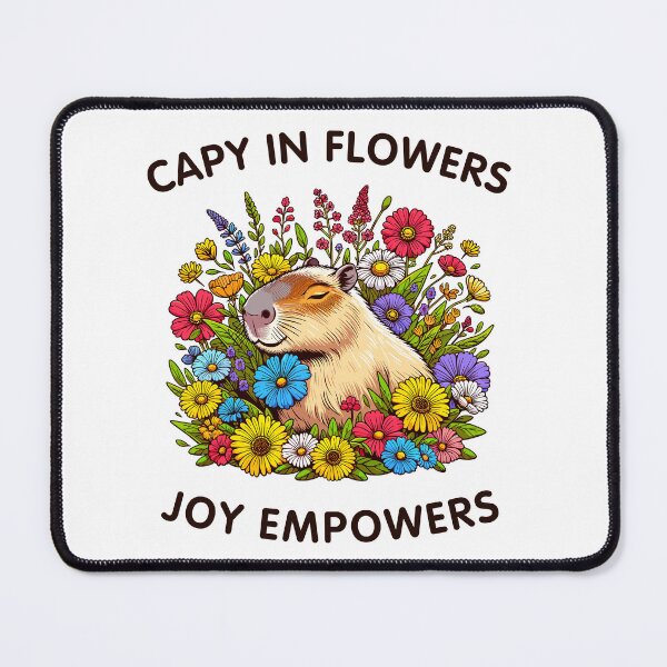Item preview, Capybara With Colorful Wildflowers Joy Empowers designed and sold by CosyTeal.