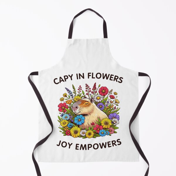 Item preview, Capybara With Colorful Wildflowers Joy Empowers designed and sold by CosyTeal.