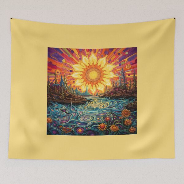 Item preview, Psychedelic Sunflowers, 60s style designed and sold by TheGlassPortal.