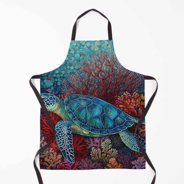 Item preview, Sea turtle swimming through coral and sea fans designed and sold by dcrc.