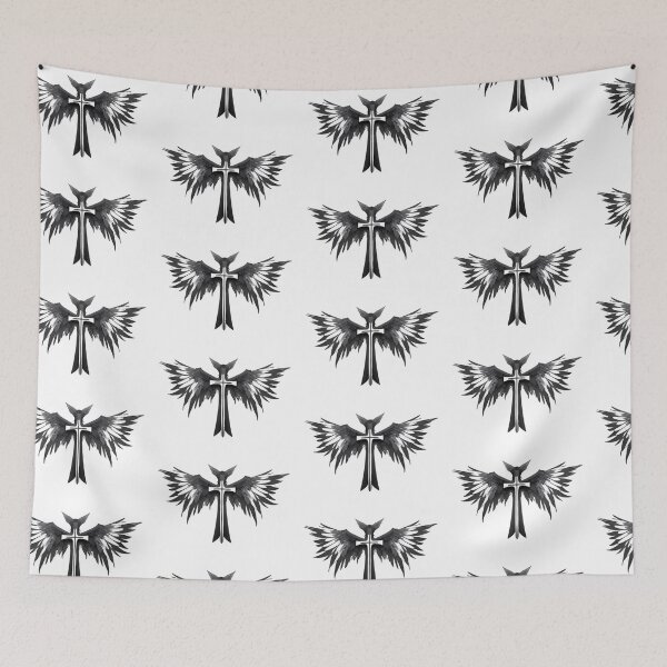 Item preview, Holy Cross with Wings in Black White God Faith designed and sold by Frostquest.