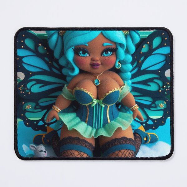 Item preview, Burlesque 3D Popup Book Fairy with Cyan Hair and Fairy Dog FF056 designed and sold by FairytalePress.