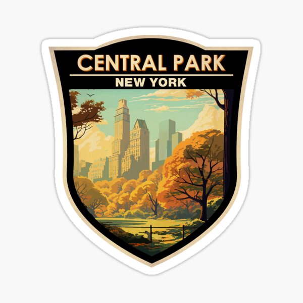 Vista previa del artículo con la obra «Insignia de arte de viajes de Central Park Nueva York», diseñado y vendido por KrisSidDesigns.