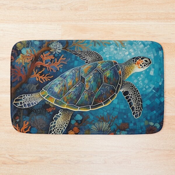 Item preview, Sea turtle swimming through coral and sea fans designed and sold by dcrc.