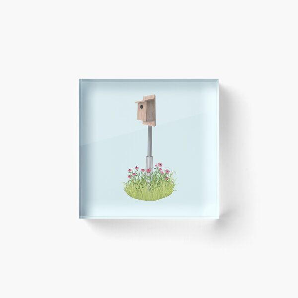 Item preview, American Kestrel Bird Nest Box with Purple Cone Flower designed and sold by Nick Garnhart.