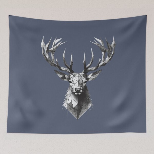 Item preview, Geometric Deer Essence - Abstract Nature Art designed and sold by RuyaFab.
