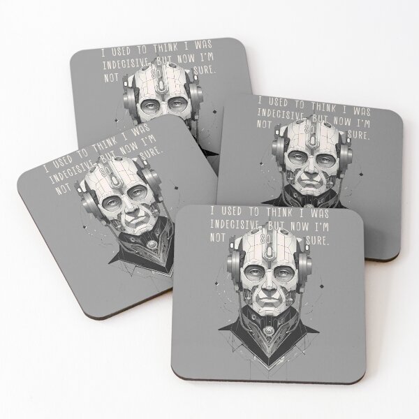 Item preview, Robotic Cyborg Portrait with Indecisive Quote - Black and White designed and sold by ironpalette.