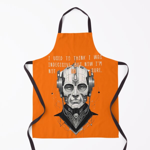 Item preview, Robotic Cyborg Portrait with Indecisive Quote - Black and White designed and sold by ironpalette.