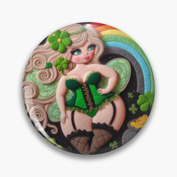 Item preview, St. Patrick's Day Fairy with Rainbow and Pot of Gold designed and sold by FairytalePress.