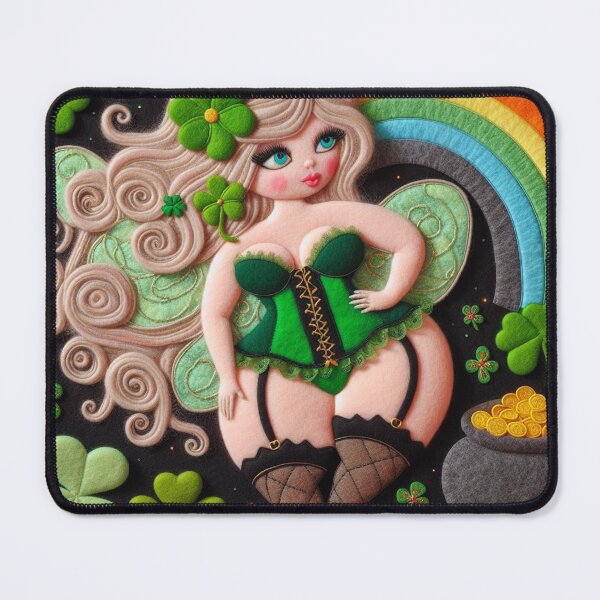 Item preview, St. Patrick's Day Fairy with Rainbow and Pot of Gold designed and sold by FairytalePress.