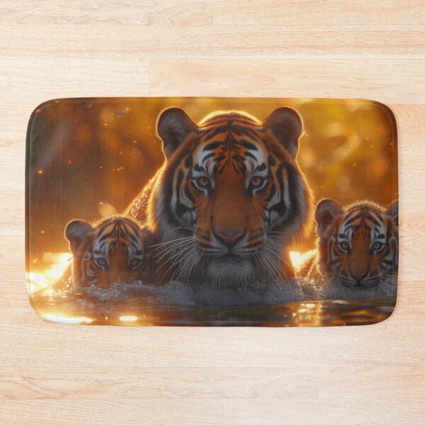 Item preview, A TIGER'S FAMILY AT DUSK designed and sold by ArtbyRolleen.