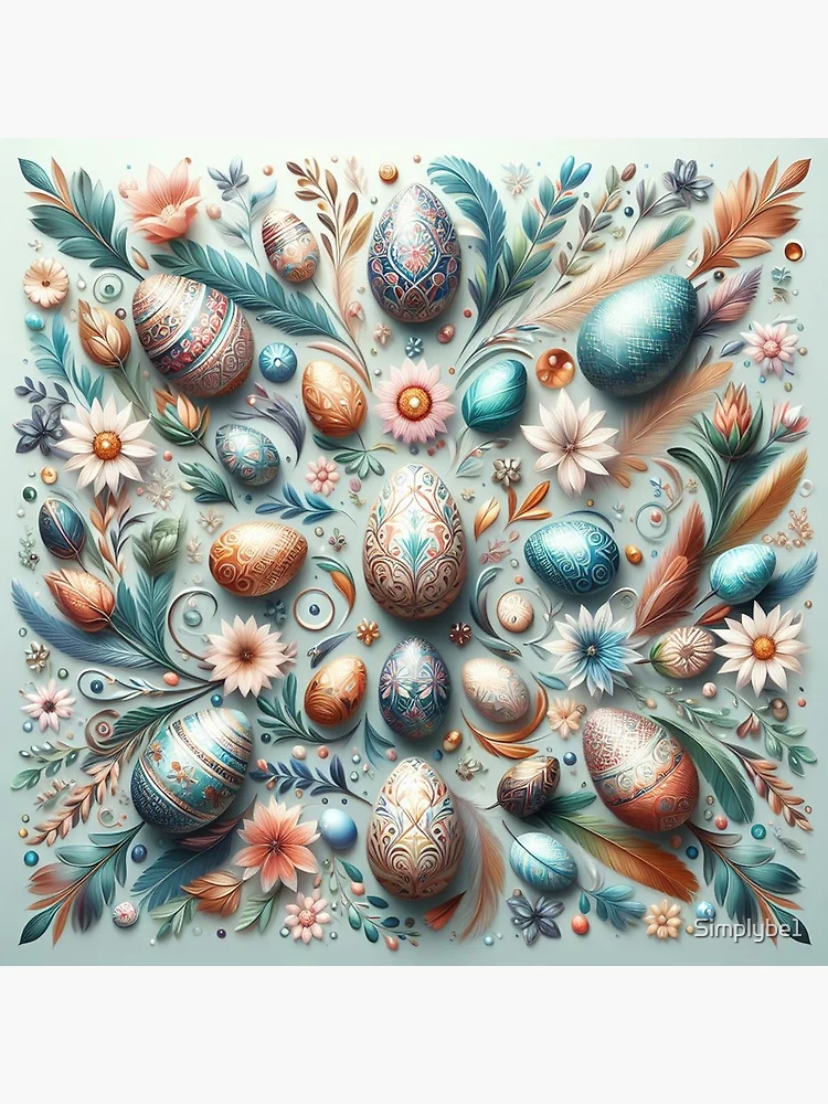 Thumbnail 3 of 3, Poster, Easter Spring Pastel Pattern designed and sold by Simplybe1.