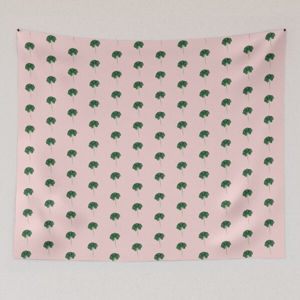 Item preview, Baby Pink Bright Green Clovers Real Five Leaf Clover St. Patrick's Day designed and sold by kattakitty.