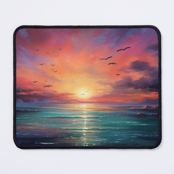 Item preview, Multicolored ocean with sunset on the horizon designed and sold by The-Gifted.