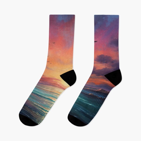 Item preview, Multicolored ocean with sunset on the horizon designed and sold by The-Gifted.