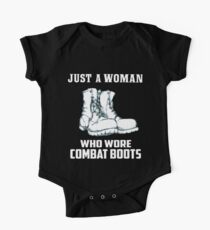 Just a Woman Who Wore Combat Boots - Female Veteran Gift One Piece - Short Sleeve