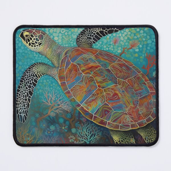 Item preview, sea turtle swimming through coral and sea fans designed and sold by dcrc.