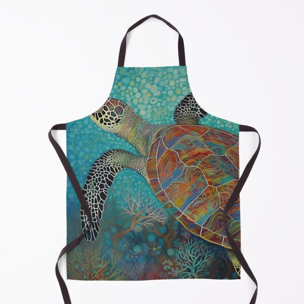 Item preview, sea turtle swimming through coral and sea fans designed and sold by dcrc.