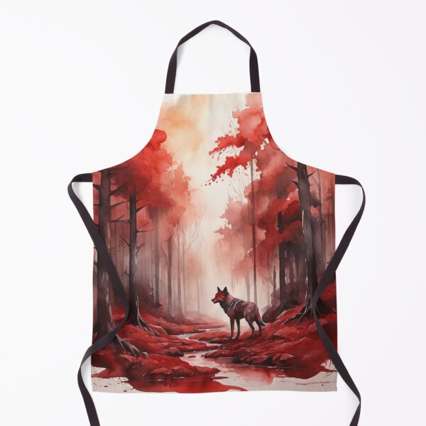Item preview, Wolf in Red forest watercolor designed and sold by shokA Design.