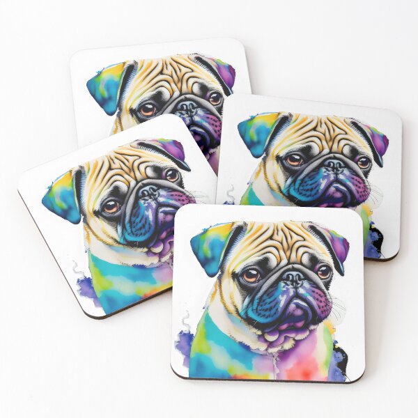 Item preview, Radiant Paws: Rainbow Pug Portrait designed and sold by MillennialVibe.