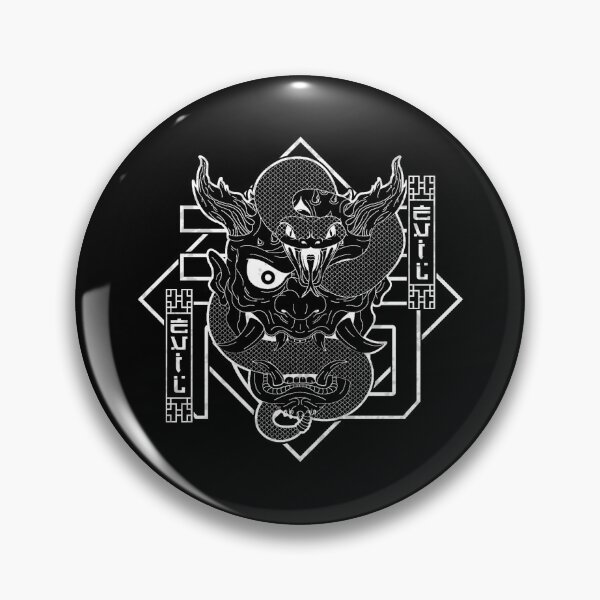 Item preview, White R-9  Akuma Snake Oni Logo designed and sold by KumosBrand.