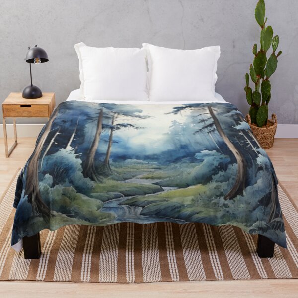 Item preview, Blue forest watercolor  designed and sold by shokA Design.