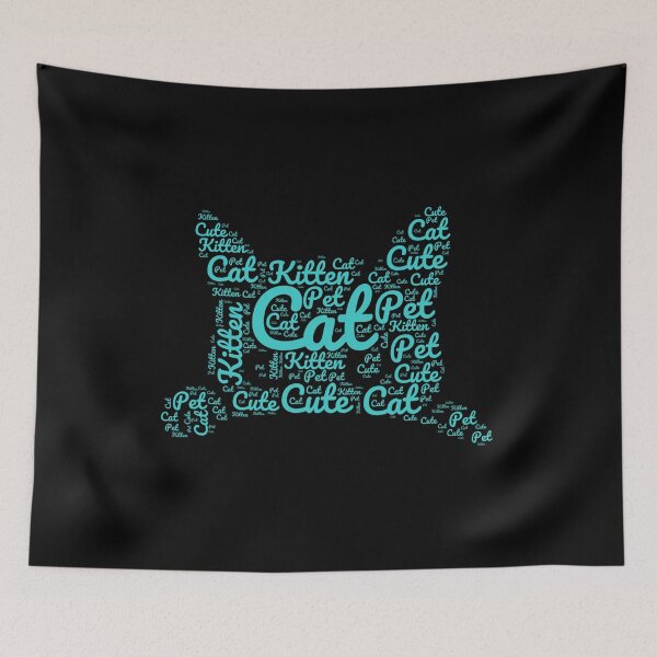 Item preview, Teal Cat Made of Words designed and sold by Promoc.