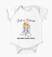 Just a Woman Who Wore Combat Boots - Female Veteran Gift One Piece - Short Sleeve