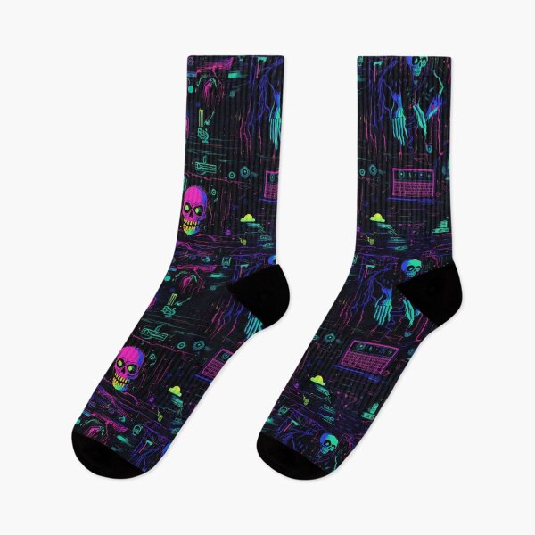 Item preview, Computer virus - synthwave cyberpunk pattern designed and sold by GlitchGrotesque.