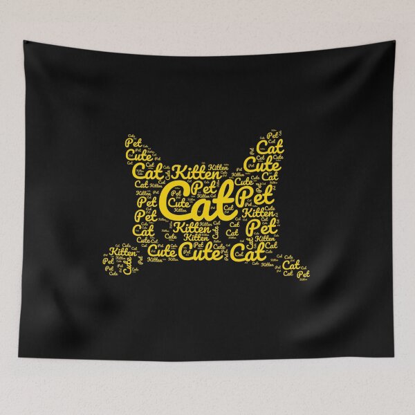 Item preview, Yellow Cat Made of Words designed and sold by Promoc.